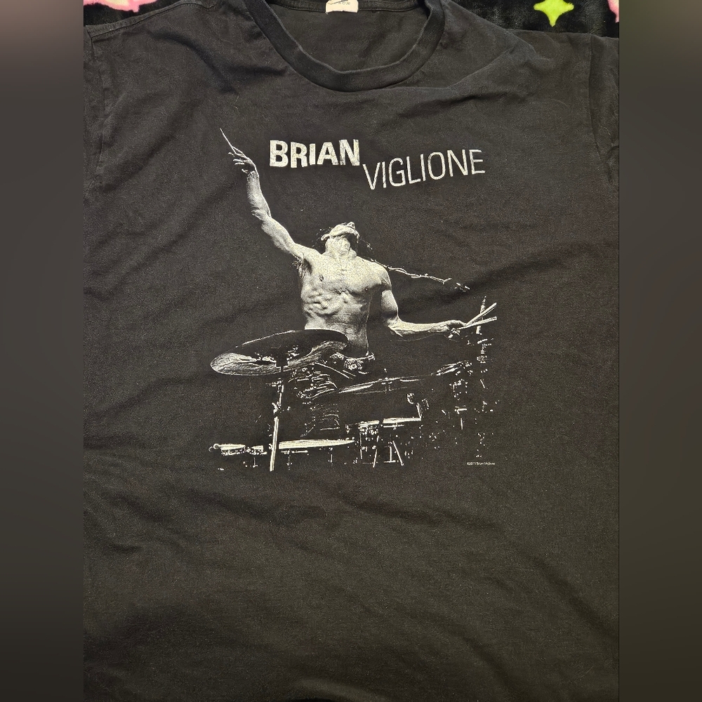 Brian Viglione Drummer The Dresden Dolls Black Tshirt Size XL